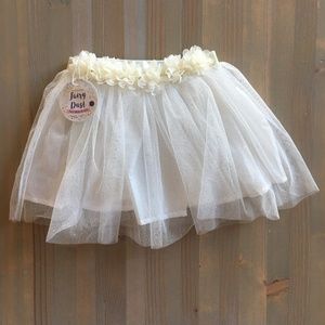 Little Girls White Tulle Tutu Costume Dance Skirt